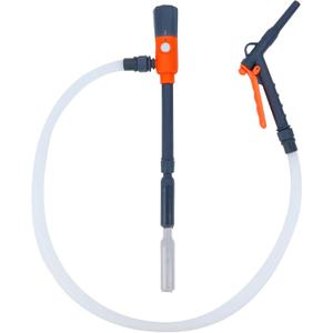 Fuel Transfer Pump with Hand Nozzle, 2.8 GPM Gas Can Pump with Retractable Intake Pipe and 51 Inch Discharge Hose, Portable Battery Powered Liquid Siphon Pump for Oil, Gasoline, Diesel