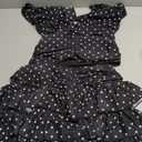 WOMEN'S POLKA DOT V-NECK CROP TOP WITH MAXI SKIRT SET, Black, Small