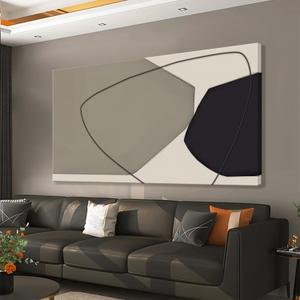 Suconvng Canvas Art Wall Decor Color Block Line Art Prints Black And Grey White Geometric Color Block Art Painting Modern Artwork Decorations For Living Room Pictures For Bedroom Wall Decor 24x48 In (48L" x 24W")