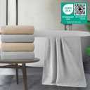 POLYTE 430 GSM Microfiber Oversize Quick Dry Lint Free Bath Towel, 60 x 30 in, 4 Pack (Waffle Weave)