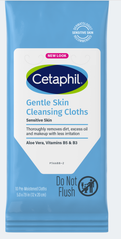 Cetaphil Face and Body Wipes, Gentle Skin Cleansing Cloths, 25 Count (Pack of 1), for Dry, Sensitive Skin, Flip Top Closure, Great for the Gym, Travel, in the Car, Hypoallergenic, Fragrance Free