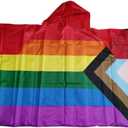 progressive pride cape flag with hat and sleeve