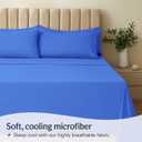 LuxClub 4 PC Sheet Set Bed Sheets Deep Pockets 16" Eco Friendly Wrinkle Free Cooling Machine Washable Hotel Bedding Silky Soft - Marine Blue Full