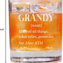 Grandy Definition Whiskey Glass - Grandy Whiskey Glass - Father's Day Gift - Whiskey Gifts For Him - Pregnancy Reveal Gift - Birthday Day Gift For Grandy - Gift For Husband, 11oz, Transparent