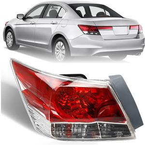 Brake Tail Light for Honda Accord Sedan 2008-2012, HO2800172 Rear Taillight Assembly Replaces for 33550-TA0-A01, Tail Lamp with Bulb, Driver Left Side LH