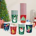 48 Pcs 9oz Christmas Paper Cups, Disposable Cups with 6 Designs Including Santa Claus, Christmas Trees, etc. Perfect for Xmas Party Drinks, Coffee, and Wine, for Christmas Night Decorations
