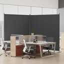 Helios&Hestia 2-Panel 6 ft Tall Indoor Folding Room Divider, Portable Privacy Screen, Freestanding Partition Separator, Temporary Wall Separation for Bedroom, Office, 142" W X 71" H, Dark Grey