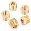 LTWFITTING Brass Pipe Hex Bushing Reducer Fittings 3/4 Inch Male x 3/8 Inch Female NPT Fuel(Pack of 5)