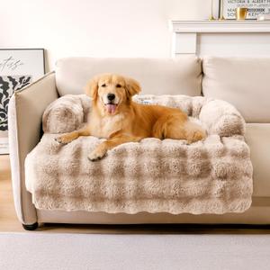 FUNNYFUZZY Calming Dog Bed Mat, Fluffy Fuzzy Couch Cover for Sofa, Furniture Protector with Removable Washable Cover for Medium Small Dogs and Cats (Coffee,37.4 33.46 6.3 in) (Large) FUNNYFUZZY Calming Dog Bed Mat, Fluffy Fuzzy Couch Cover for Sofa, Furniture Protector with Removable Washable Cover for Medium Small Dogs and Cats (Coffee,37.4 33.46 6.3 in) (Large)