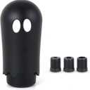 muge racing Ghost Shift Knob, Aluminum Weighted Automotive Gear Shift Manual knobs Lever with 3 Threaded Adapters M8 M10 M12 x 1.25, Universal for Vehicle Funny Cool Spooky Car Accessories (Black)