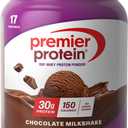 Premier Protein Powder, Chocolate Milkshake, 30g Protein, No Added Sugar, 100% Whey Protein, Keto Friendly, Soy & Gluten Free, 24.5 oz (17 Servings) (EXP 04/18/26)