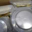 Goodluck 700 Pieces Clear Gold Disposable Dinnerware Set for 100 Guests, 10.25 inches