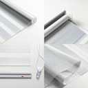 Zebra Roller Window Blinds,Custom Cut to Size,Roller Blinds Dual Layer Roller Shade Blinds, Gray,Fixed 64 InchesHigh,36 Inches Width
