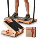 Wooden Fitness Board,180 foldable,resistance band board with honeycomb anti-slip design,natural pine exercise step platform for Band Training, Stretching, and Full-Body Home Gym