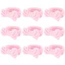 WHAVEL 9 Pack Pink Makeup Headbands for Facial Skincare, Soft Fluffy Headbands for Face Washing, Bachelorette Spa Party Favors (C. Pink)