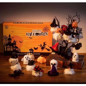 Halloween Hanging Gnomes & Dolls Plush Ornaments, Halloween Advent Calendar 2025, 24 Days Countdown Calendar Gift for Home Decoration Treat or Trick Decor