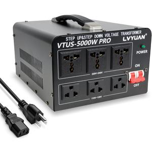 LVYUAN 5000 Watt Voltage Converter Transformer Heavy Duty Step Up Step Down AC 110V/120V/220V/240V Converter with Hard-Wiring