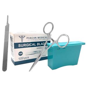 10R Dermaplaning Professional Kit Includes:10R Dermaplaning Scalpel Blades (100 Pack), Scalpel Handle No. 3, Scalpel Blade Remover, Hemostat Forceps