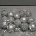 Syhood 12 Pieces Glitter Christmas Ball Ornaments Rhinestone Sequin Christmas Decorations Hanging Plastic Balls for Xmas Trees Wedding Party Holiday Decorations(3.15 Inch,Silver)