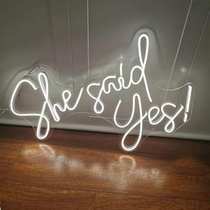 Neon Sign She Said Yes Custom Led Neon Signs for Wall Decor Personalized Light Up Sign Home Art Decor Bar Birthday Party Wedding Lights Decoration,Size:50cm