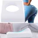 HOMBYS BBL Pillow After Surgery for Sleeping,High Density Foam Butt Pillow,Brazilian Butt Lift Pillow Post Surgery Recovery for Sleeping,BBL Chair with Hole (White)
