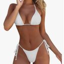 Women's 2 Piece Swimsuit Halter String Bikini Adjustable Bathing Suit, Small