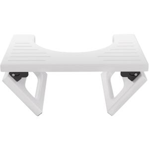 AmazerBath 7 Inches Bamboo Toilet Stool Squat for Adults, Foldable Poop Stool for Bathroom, 0.79" Thickness Potty Step Stool with Non-Slip Strip, No Assembly Required, Space-Saving, White
