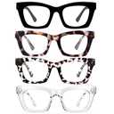 CCVOO 4.0 4 pack Oprah Style Reading Glasses for Women, Eyeglasses, Blue Light Readers for Women