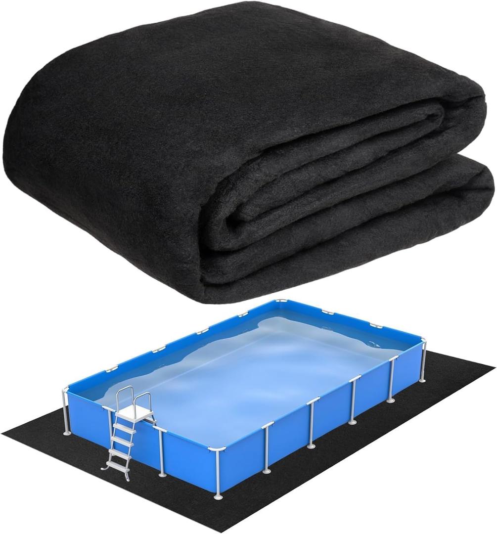 12' x 24' Rectangular Pool Liner Pad for Heavy Duty Ground Swimming Pools - Aboveground Protects Pool Liner, Pool Mat for Pool Bottom Liner Protector to Prevent Punctures Extend Liner Life