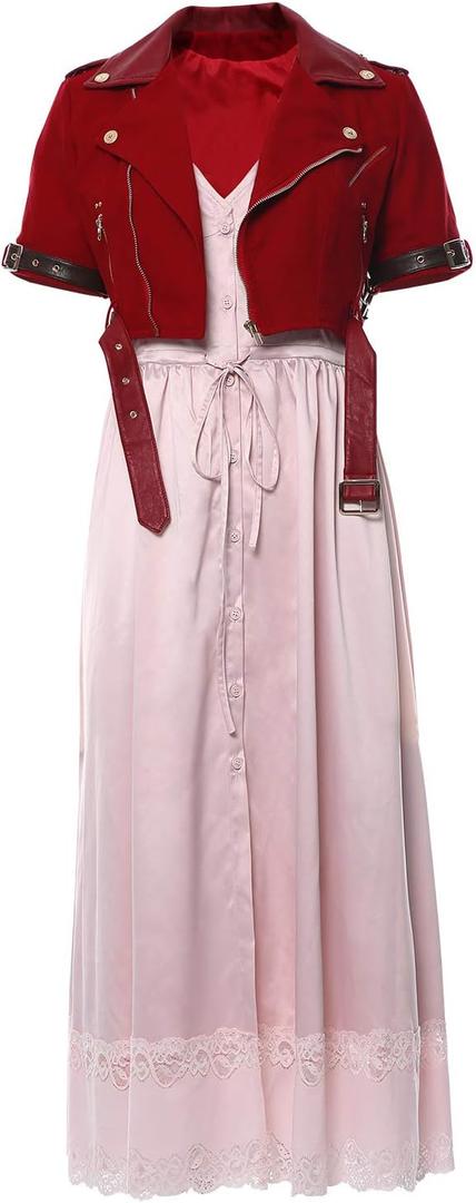 COSTHAT Women Game Cosplay Costume Halloween Red Jacket Dress Full Set (X-Large)