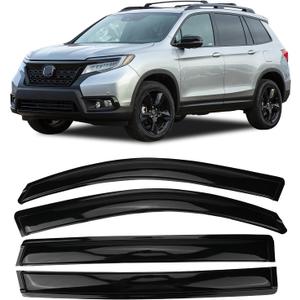 Window Visors Rain Guards for 2019-2025 Honda Passport, Tape-On Window Deflectors, Aerodynamic Wind Noise Reduction & UV Protection (4 Pcs)