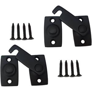 QCAA Solid Brass Shutter Bar/Door Latch, 7/8" x 2-3/32", Matte Black, 2 Pack, Made in Taiwan