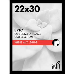 Americanflat 22x30 Picture Frame with Polished Plexiglass - Black Picture Frame - Wide Photo Frames Made of Engineered Wood for Vertical or Horizontal Wall Display - Epic Collection - Black