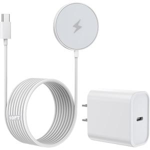 10FT Magnetic Wireless Charger,15W Fast Apple Mag-Safe Charger for iPhone 17/16/15 PD with USBC Apple Fast Charging Block 10Foot Quick Charge for iPhone 17/17 Air/17 16 15 Pro/Pro Max/14/13/12/AirPods