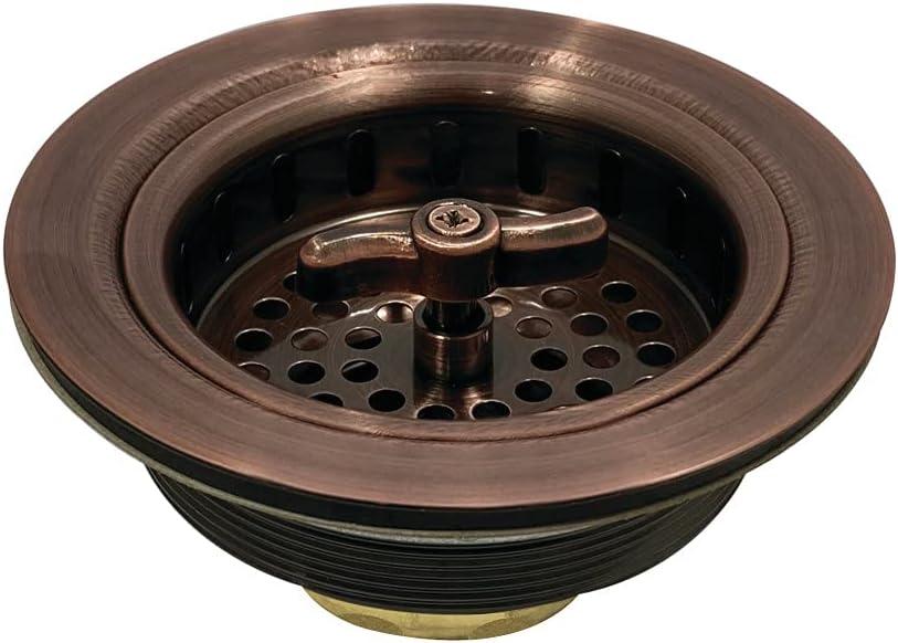 Kingston Brass K212AC Tacoma Kitchen Sink Basket Strainer, Antique Copper