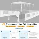 HOTEEL 10x30 Party Tent Outdoor Canopy Tents for Parties with 8 Removable Sidewalls & 2 Doors, Carpas para Fiestas Waterproof for Gazebo Large Backyard Shelter Patio Wedding Event Tent BBQ White