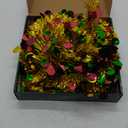 6FT Pop Up Christmas Tinsel Tree - Collapsible Colorful Sequin Artificial Christmas Pencil Trees with Top Star and 100 Lights Decorations for Home Apartment Party Indoor Outdoor (Colorful Golden)