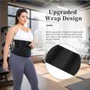 Waist Trainer for Women Plus Size 2025 Upgrade Adjust Stomach Bandage Wrap Waist Band Long Torso Tummy Wraps (Black, M)