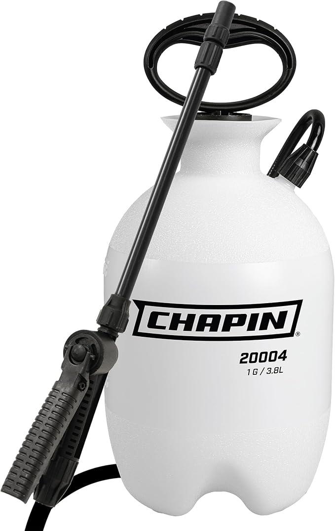 Chapin 20004 Pump Sprayer, 1Gallon SureSpray Translucent Tank with an Easy Fill FunnelTop Opening, Adjustable Cone Nozzle & 34" Long Reach Hose, Used for Fertilizer, Pesticides, Weeds & Pests