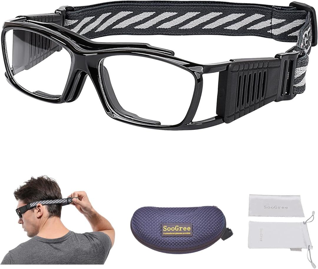 Basketball Dribbling Glasses Sports Protective Eyewear Goggles for Men Women (Black)