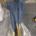 Blue Pampas Grass, 10 PCS 37''/3.1FT Tall Fluffy Fake Pompas Floral, Large Faux Pompous Grass Branches for Floor Vase Fillers, Boho Farmhouse Room Wedding Decor (Blue)