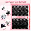 Eyelash Extension Kit 320PCS Lash Clusters 50D+60D D Curl, Individual Lashes 9-16mm with Thin Band, Includes Lash Bond and Seal, Remover, Tweezers, and Liquid Eyeliner for DIY Lash Extensions at Home
