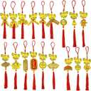 18 Pcs Chinese New Year of The Horse Decorations Bonsai Hanging Red Tassel 2026 Spring Festival Ornaments for Home Wealth Success Good Luck Home Tree Car (9 Inch)