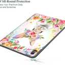 Lokigo Case for iPad Air 11 Inch M4/M3/M2 (2026/2025/2024), for iPad Air 5th Generation / 4th Gen (2022/2020) 10.9 Inch, Pencil Holder/Touch ID Function, Shockproof Smart Stand Cover, Rabbit Floral