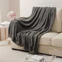 bearberry Super Soft Fluffy Throw Blanket Lightweight Cozy Warm Throw Blankets for Couch Bed Sofa All Season (Dark Grey, 50x60)