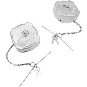 Locking Fuel Cap (2PCS), Compatible with 1996-2018 Freightliner Cascadia Columbia Century Coronado 1/4 Turn Lock Gas Cap, 3In Aluminum Diesel Fuel Tank Cap, W/Keys | 03-37017-002 0337017002 600149