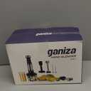 Ganiza Immersion Blender Handheld, 6 in 1 Hand Blender Stainless Steel Blade, 15 Speed Stick Blenders Electric, 800ml Mixing Beaker, 600ml Chopper, Whisk, Frother, Potato Masher (Black)