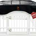 PJYuCien Dog Playpen Mesh Top Cover, Fits 36 Inch 4 Panels Regular Square Plastic Exercise Pet Pen, Adhesive Tape Connections, Black (Note: Cover Only, Fence Not Included)