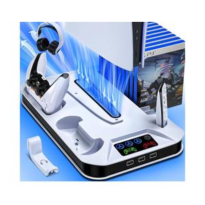 Lictin Cooling Station and Console Stand for PS5/Pro/Slim, Controller Charging Station for PlayStation 5 Console, PS 5 Stand with Controller Charger for Disc & Digital, PS5 Holder with Cooling Fan