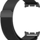 Bands Compatible with Samsung Galaxy Watch 8 40mm/44mm/Classic 46mm 2025, Magnetic Milanese Loop Mesh Metal Stainless Steel Replacement Wristband for Men Women (Black)